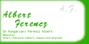 albert ferencz business card